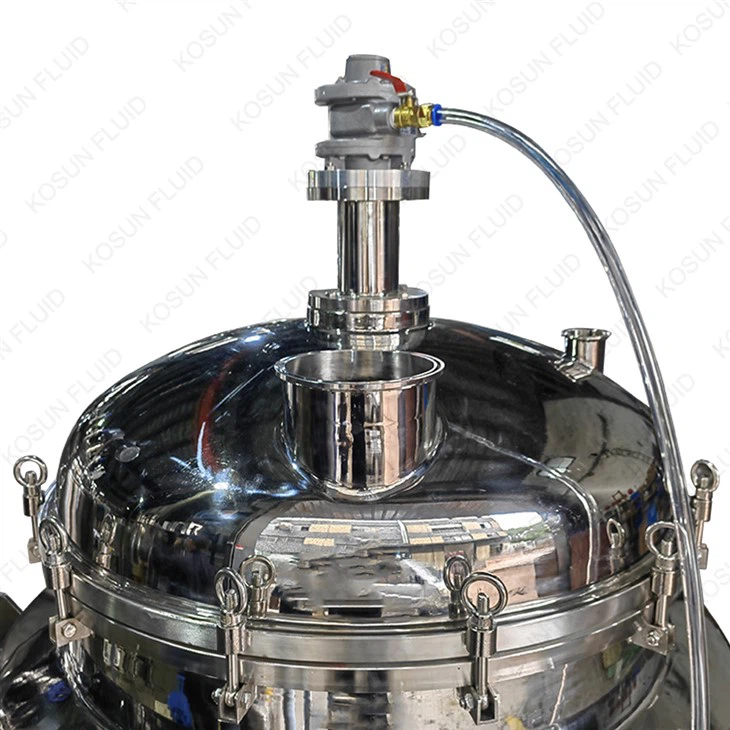 stainless steel pneumatic alcohol mixing tank